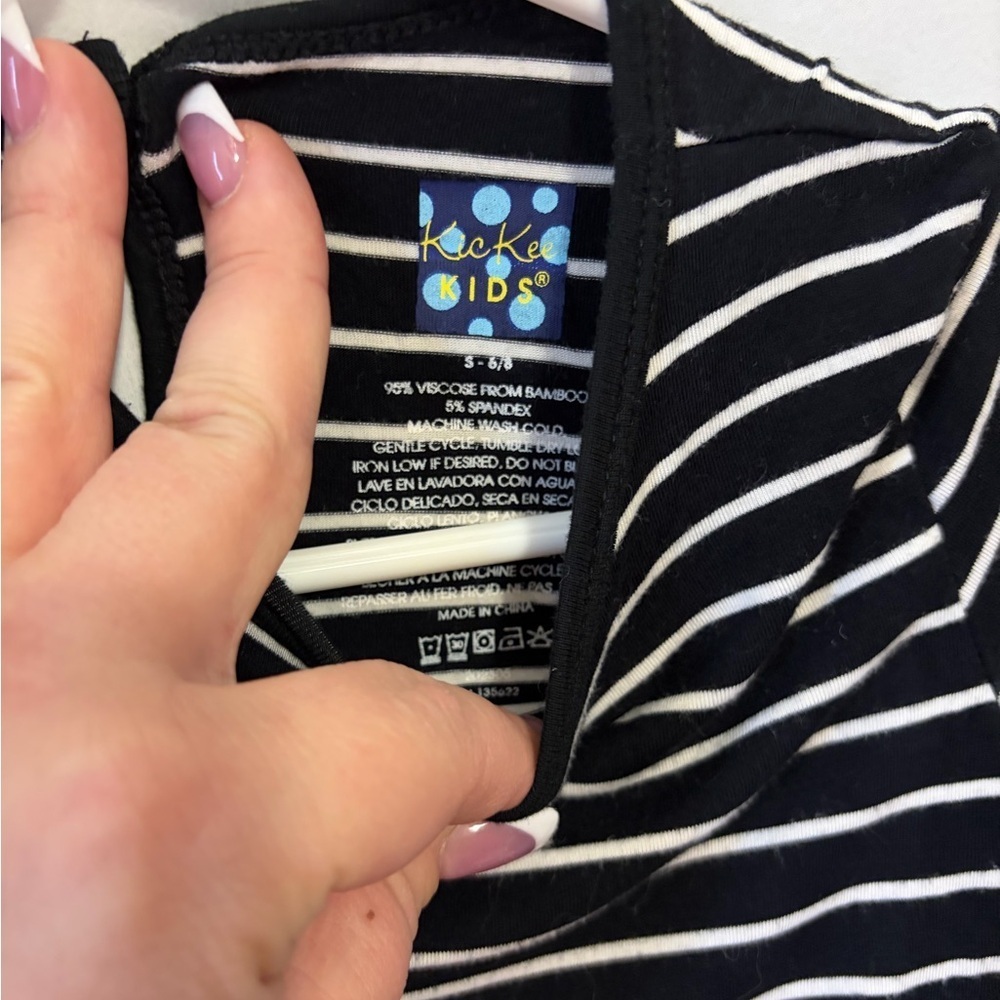 Kickee Kids Girls Striped Black and White Kids Dress size small - Picture 2 of 5